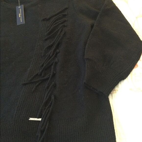 NWT AV 1X black sweater with fringe - Picture 10 of 13